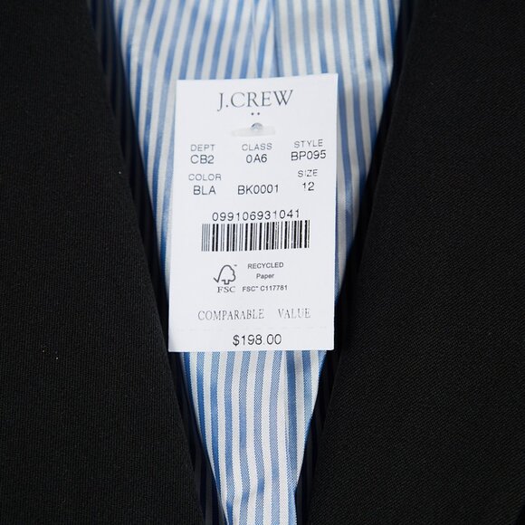 J.Crew Petite Two-button Blazer in Black Women's Size 12 NEW - Picture 4 of 8